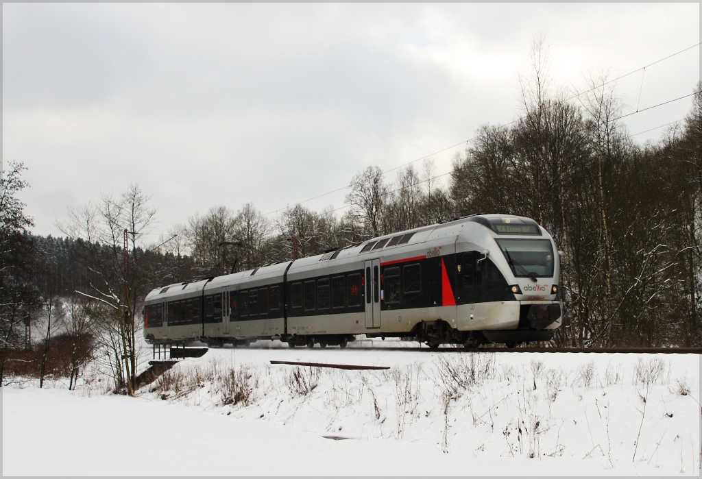 ET 23003 von Abellio als RE 16 nach Essen Hbf am 07.02.13 in Benolpe