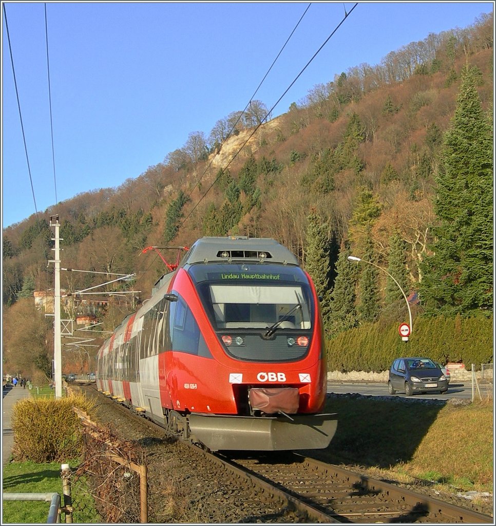 ET 4024 026-9 nach Lindau kurz nach Bregenz. 
4. Februar 2007