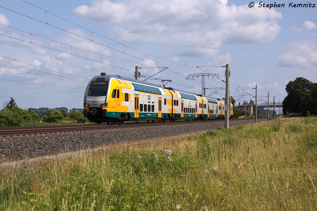 ET 445.108 (445 108-4) ODEG - Ostdeutsche Eisenbahn GmbH als RE2 (RE 37369) von Cottbus nach Wittenberge in Vietznitz. 13.07.2013