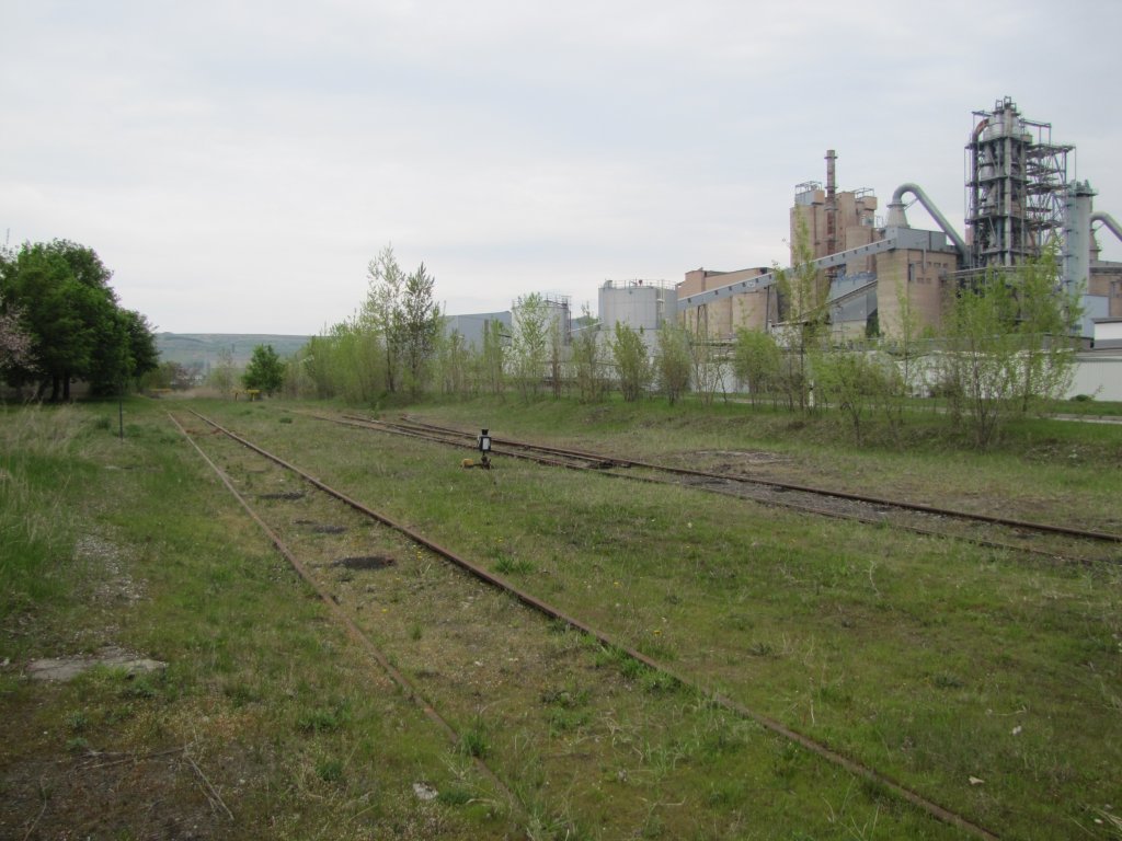 Fast alle Fahrzeuge, die fr�her hier abgestellt waren, hat Arco aus Karsdorf abgefahren, was die leeren Abstellgleise zeigen; 01.05.2010
