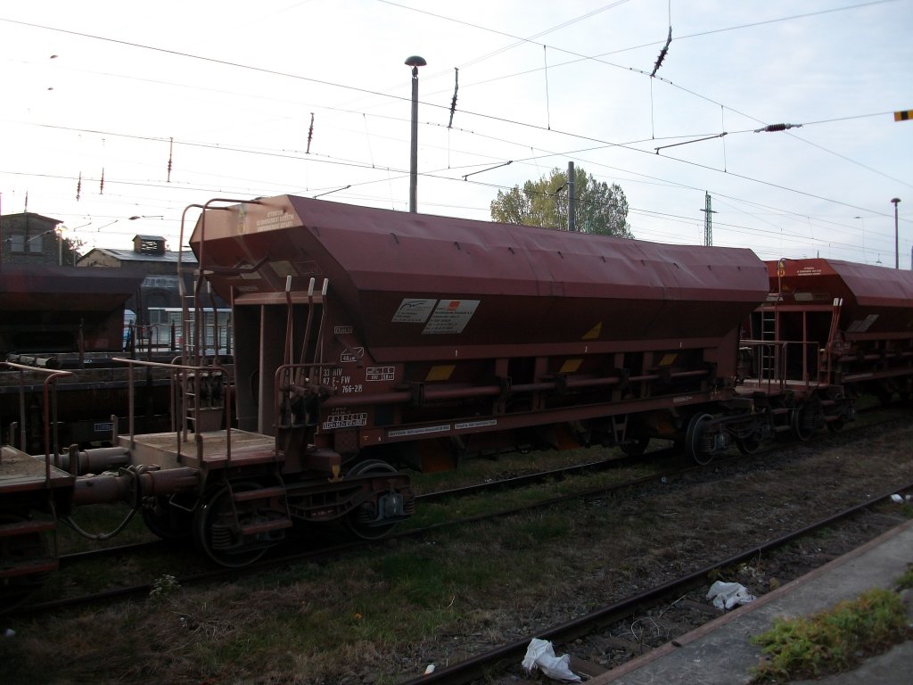 Franzssischer Schuttgutwagen fr die hvle im Einsatz am 27.Oktober 2010 in Bergen/Rgen.