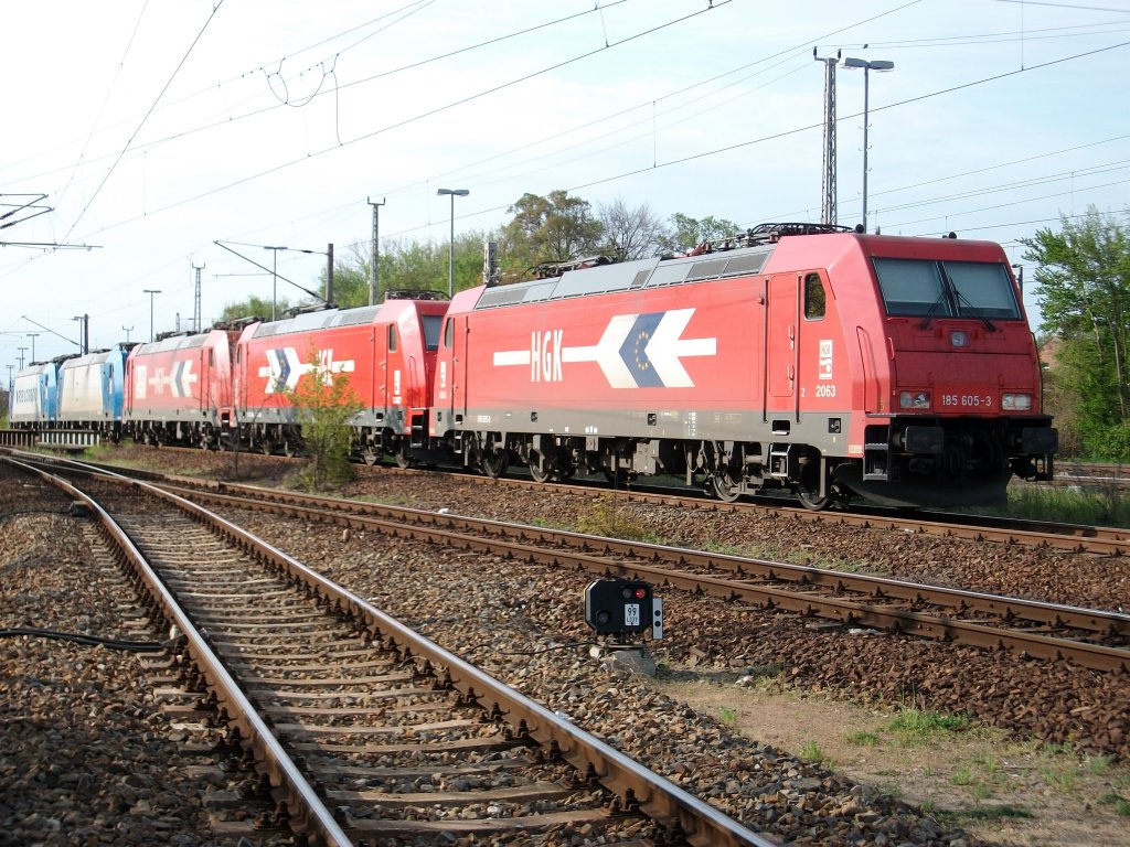 HGK-Lok 185 605 abgestellt am 01.Mai 2010 in Angermnde.