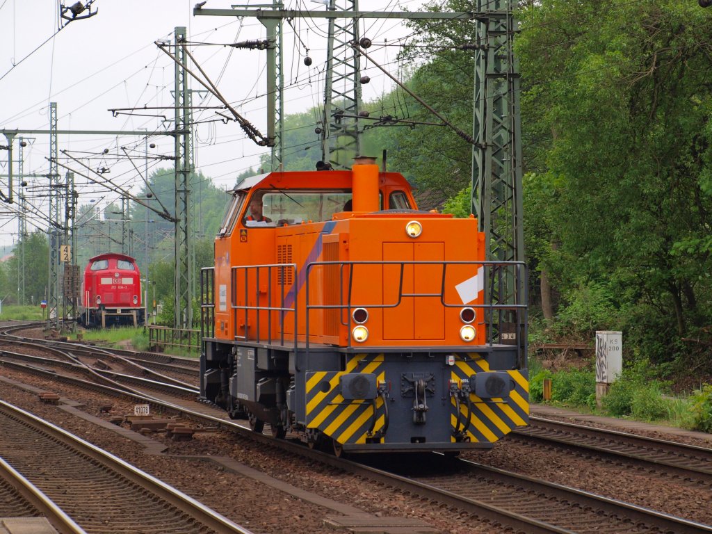 Klingelnd kam sie angefahren die G1000 BB von Northrail sie brachte einen Autozug von Cuxhaven in den Harburger Rangierbahnhof am 22.5. Gru an die Truppe auf der Lok !!!
