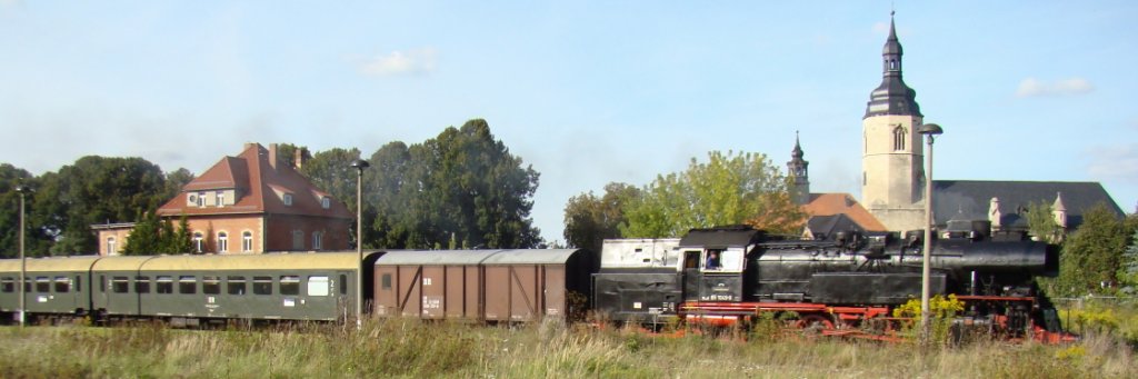 LEG 65 1049-9 mit dem DLr 36564 von Karsdorf auf der R�ckfahrt als Leerzug nach Freyburg, bei der Kreuzung im Bf Laucha; 11.09.2010 (Foto: G�nther G�bel)