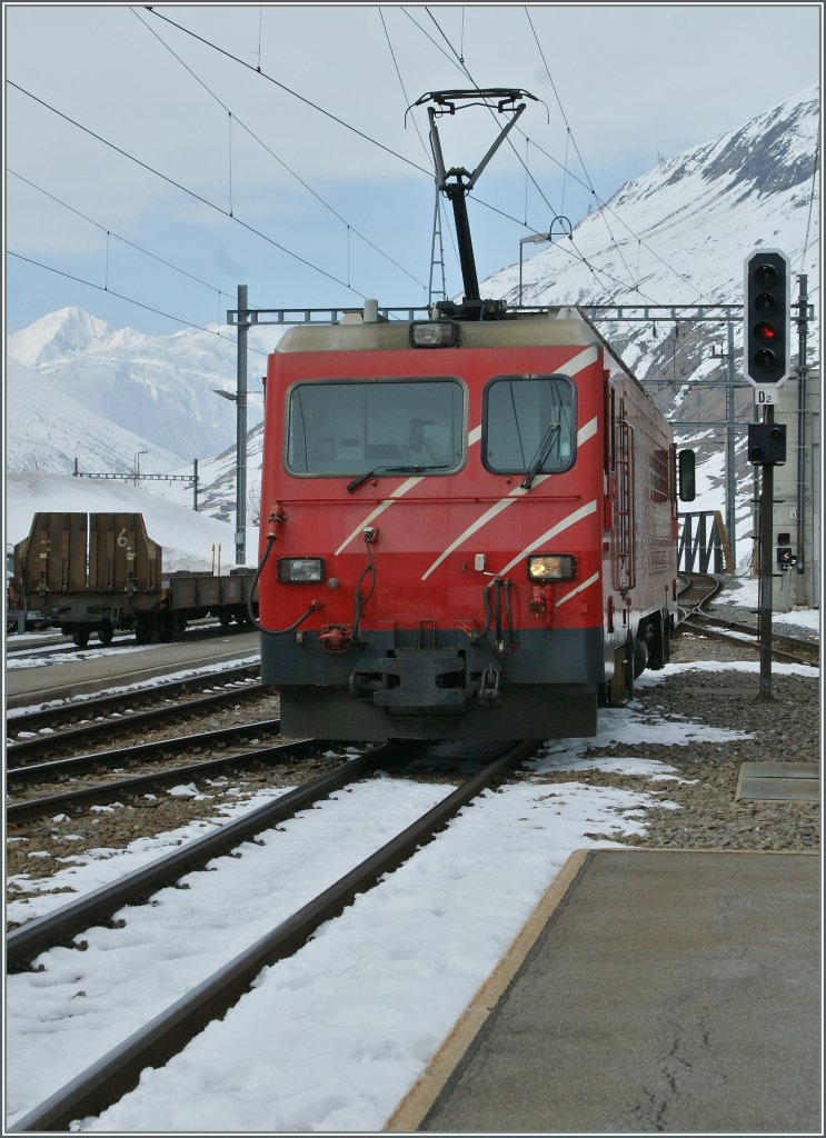 MGB HGe 4/4 in Andermatt. 
3. April 2013