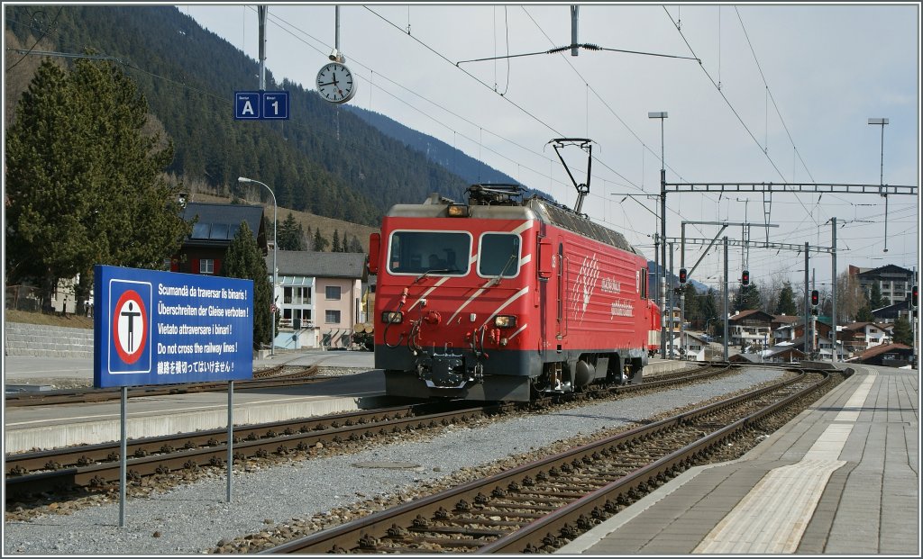 MGB HGe 4/4 in Disentis.15.03.2013