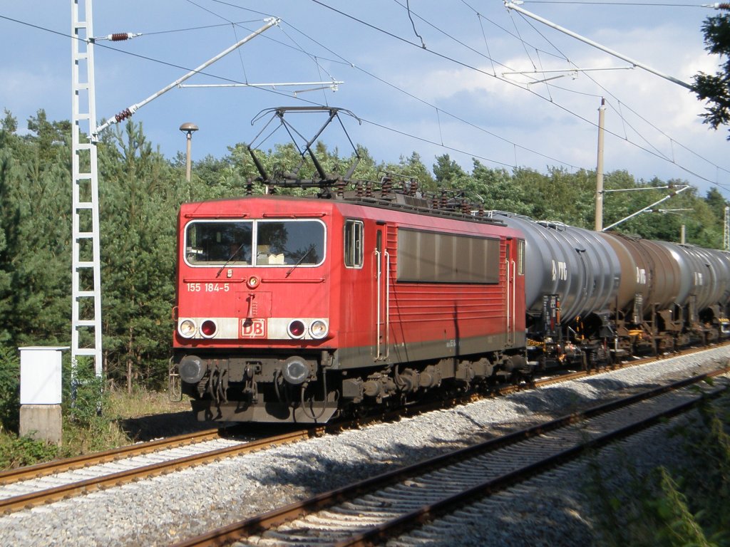 Mittlerweile bei MEG: 155 184 in der Nhe von Elsterwerda-Biehla, 20.07.2009.