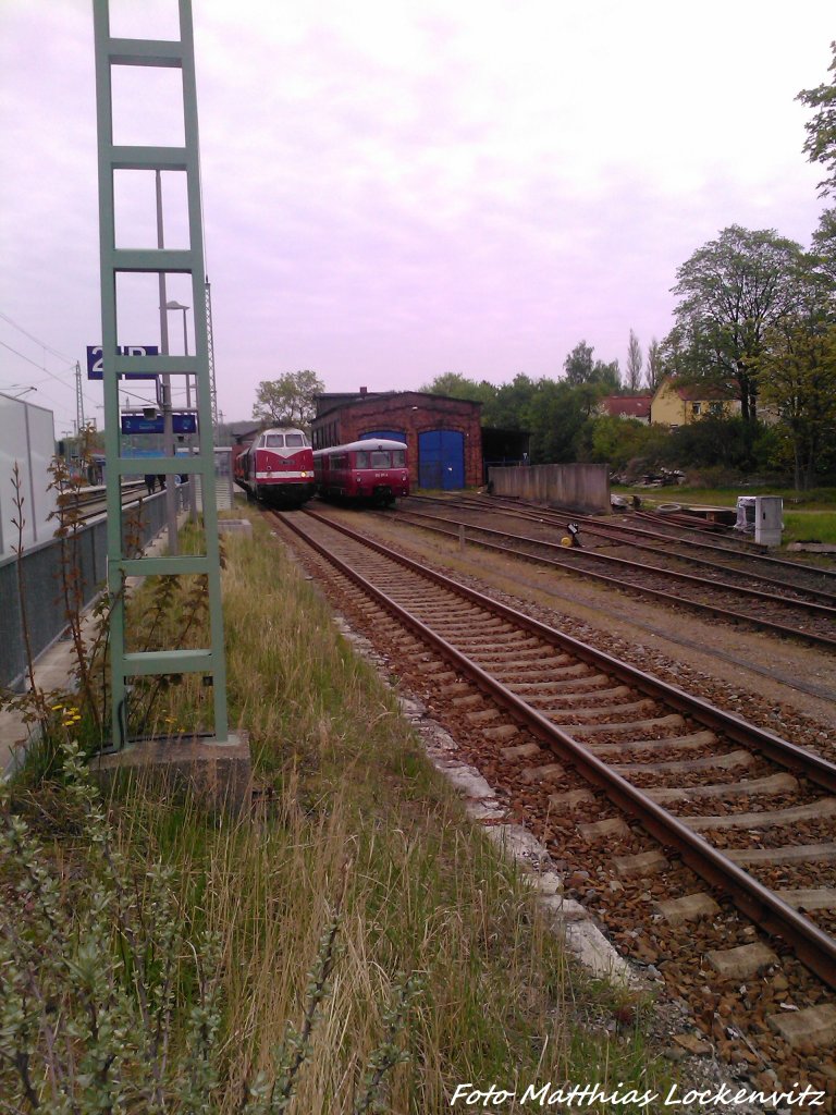 MTEG 118 770-7 & Ferkeltaxe im Bahnhof Bergen auf Rgen am 11.5.13