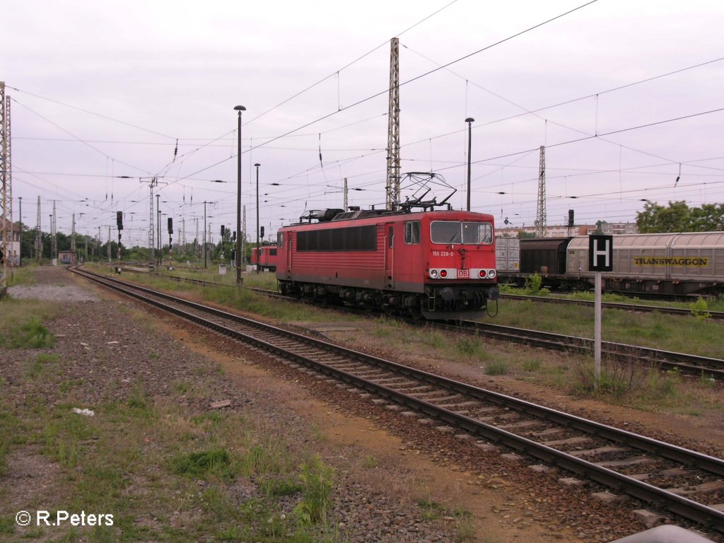 Nachschuss von 155 228-0 in Frankfurt/Oder. 22.05.08