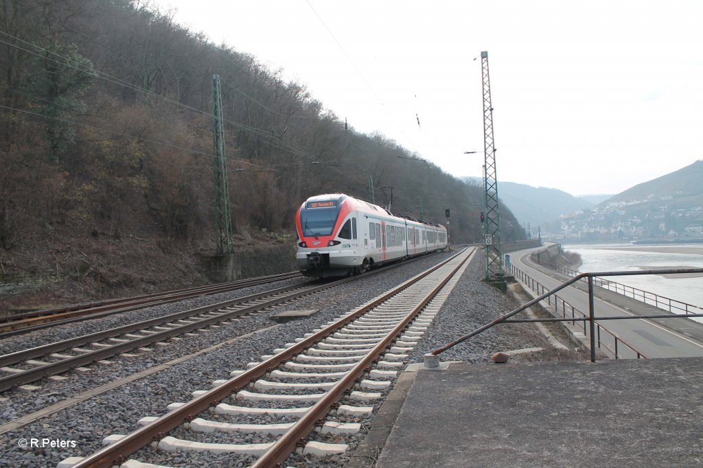 Nachschuss von 414 beim Lorelay Betriebsbahnhof. 08.03.13