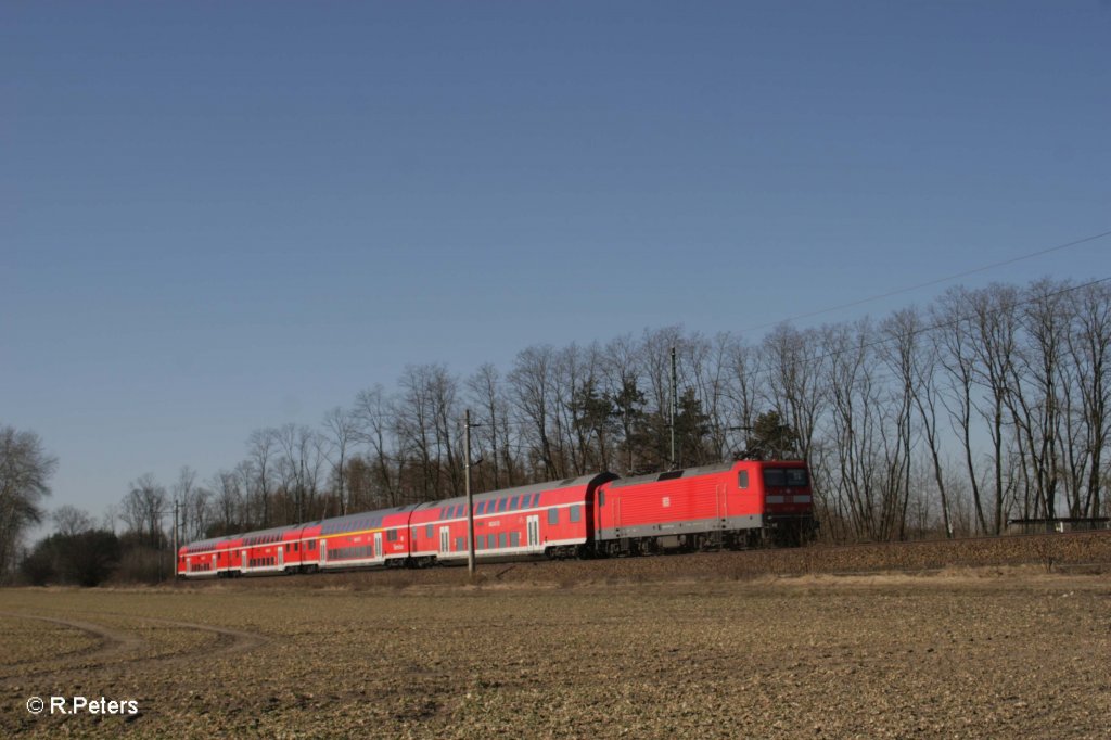 Nachschuss vom RE1 bei Jacobsdorf(Mark) 08.03.11