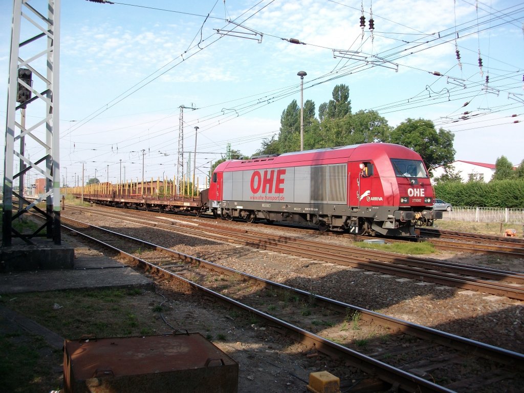 OHE 270082 beim Rangieren am 05.August 2010 in Bergen/Rgen.