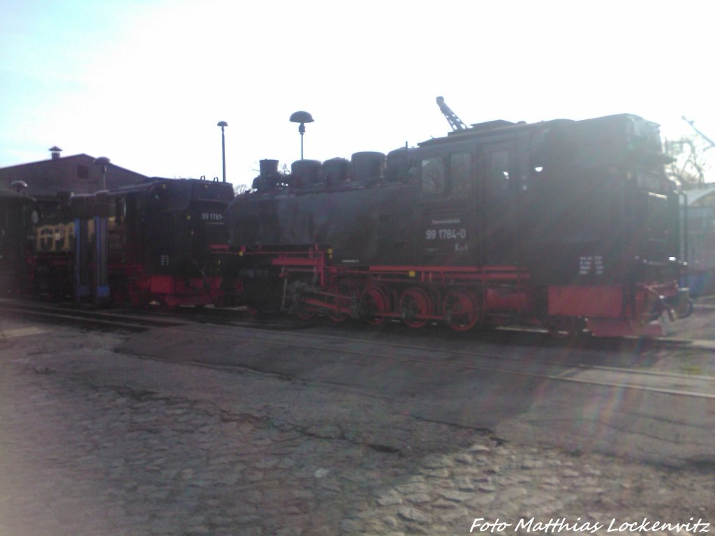 RBB 99 1781 & 99 1784 im Kleinbahn BW Putbus am 21.4.13