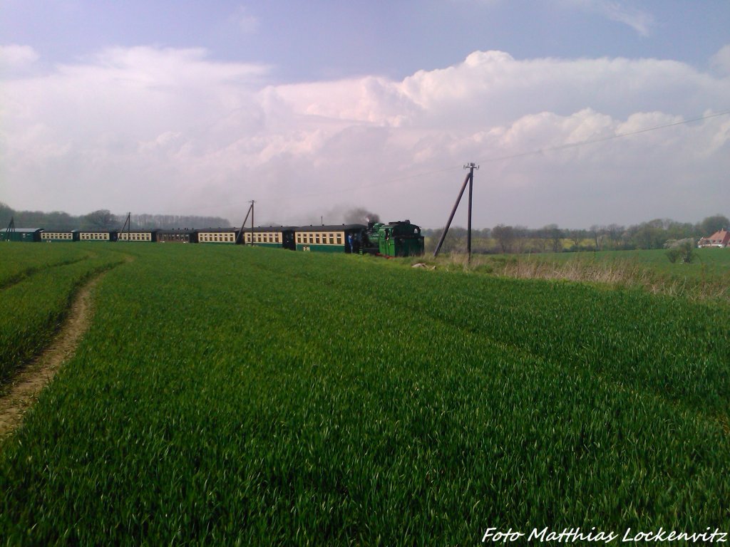 RBB Mh 53 unterwegs nach Ghren / Hier zwischen Putbus und Beuchow am 9.5.13