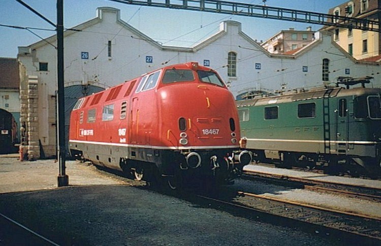 SBB Am 4/4 in Lausanne (ex DB V 200) im Frhjahr 1993 
(Gescanntes Foto)