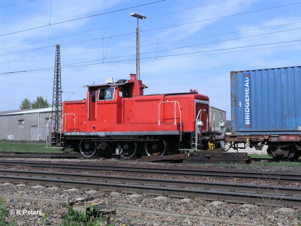 Seitenansicht von 363 116-9 mit frischen Rdern. 