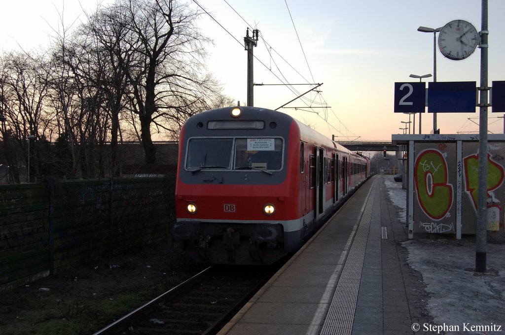 Steuerwagen Bxf 796 von der RB13 S-Bahn Ergnzung in Wustermark. 10.01.2011