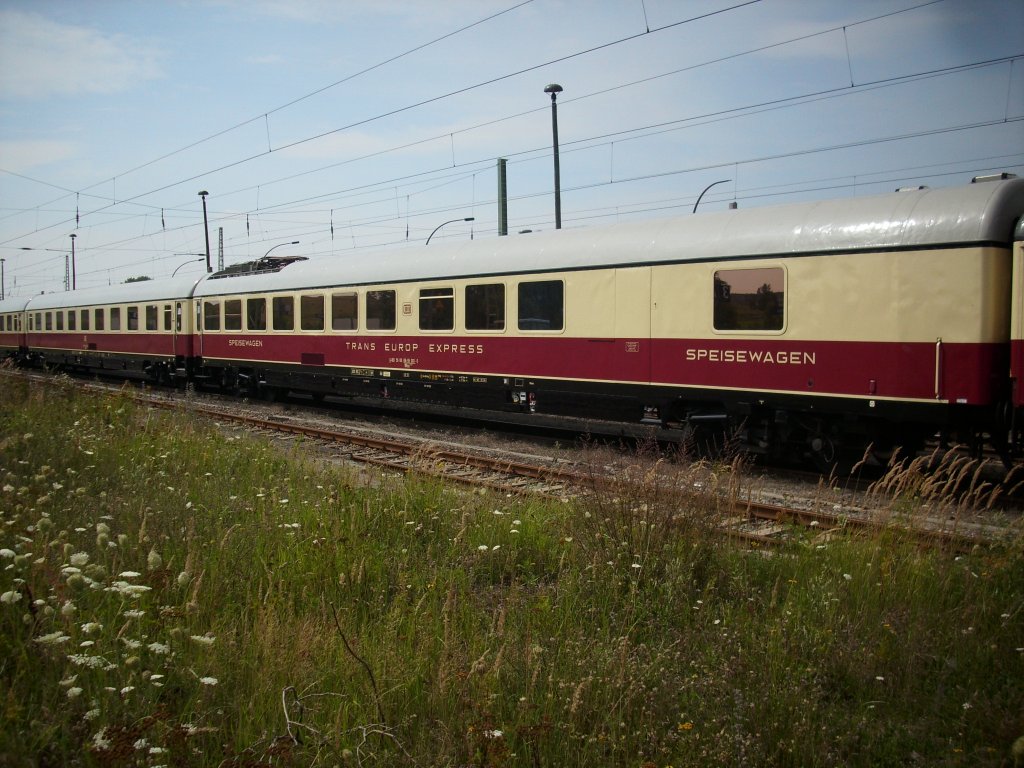 TEE-Speisewagen am 15.August 2009 abgestellt in einem Sonderzug in Bergen/Rgen.