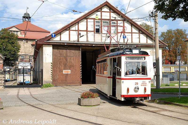 Tw 29 vor dem Depot in Naumburg; 22.08.2010 (Foto: Andreas Leipoldt)
