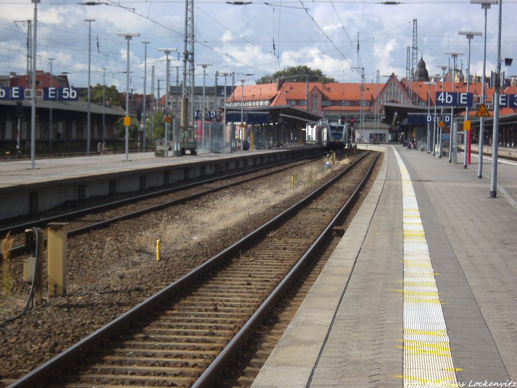 UBB GTW 2/6 aus Barth im Bahnhof Stralsund Hbf am 13.8.13