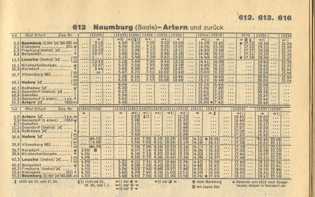 Unstrutbahn-Fahrplan 1987/1988, (Sammlung: Karl Emmerich)