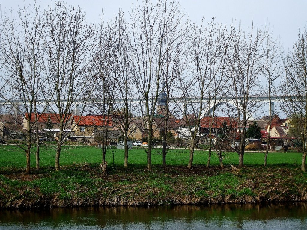 Unstruttalbr�cke mit Blick nach Wetzendorf bei Hochwasser
am 16.1.2011