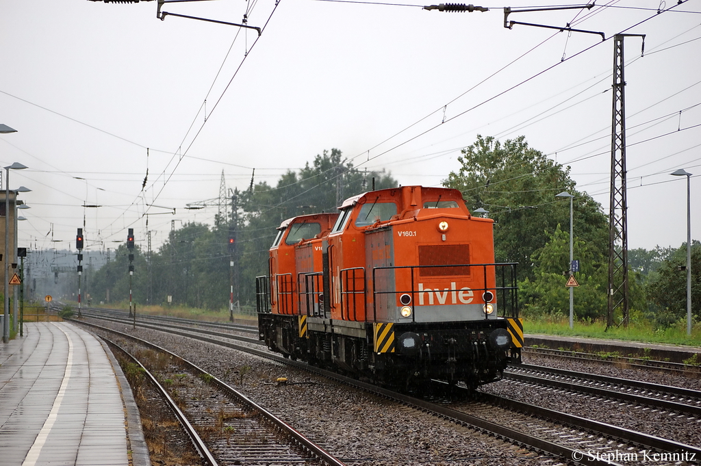 V160.1 (203 012-0) & V160.4 (203 109-4) hvle als Lz in Saarmund Richtung Genshagener Heide unterwegs. 21.07.2011