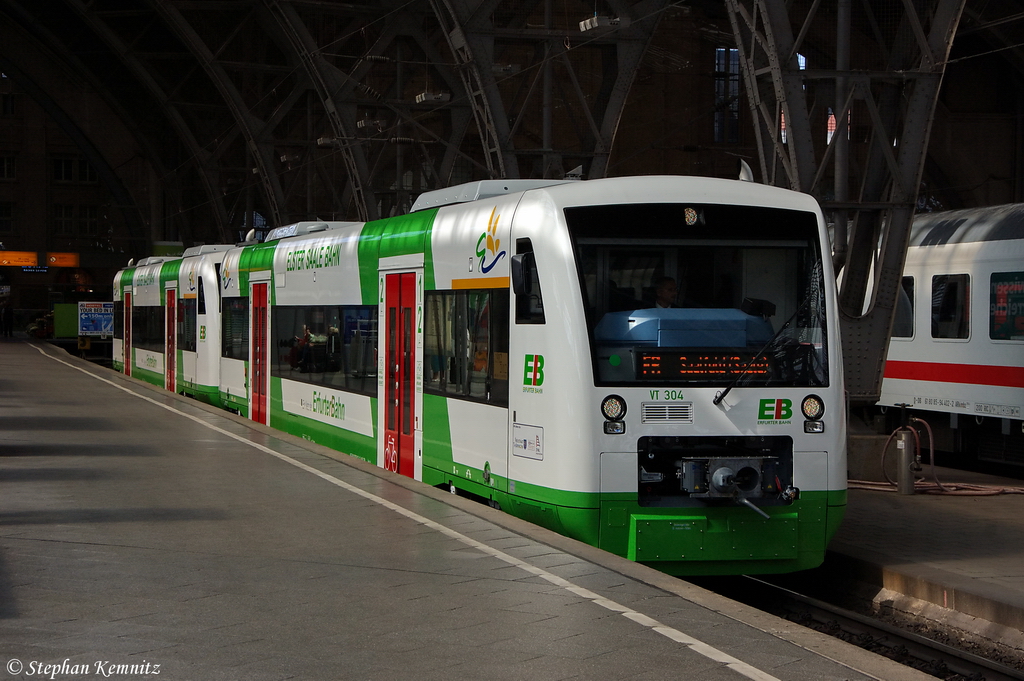 VT 304 (650 243-8) & VT 310 (650 249-5) EB - Erfurter Bahn GmbH als EBx 12  Elster-Saale-Bahn  (EBx37447) von Leipzig Hbf nach Saalfeld(Saale) im Leipziger Hbf. 12.06.2012