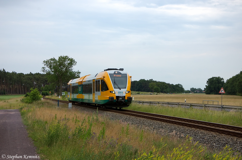 VT 646.041 (646 041-3) ODEG - Ostdeutsche Eisenbahn GmbH als OE51 (OE 68984) von Brandenburg Altstadt nach Rathenow bei Mgelin. 19.06.2012