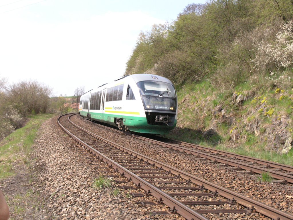 VT03 auf den Weg nach Regensburg bei Trautenberg. 26.04.08