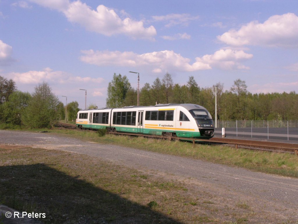 VT10 erreicht Wiesau/Oberpfalz mit VBG86569 nach Regensburg. 08.05.08