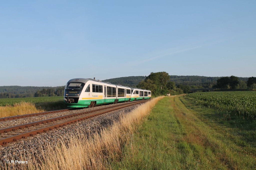 VT19 + VT11 als VBG81107 Marktredwitz - Regensburg bei Oberteich. 17.07.13