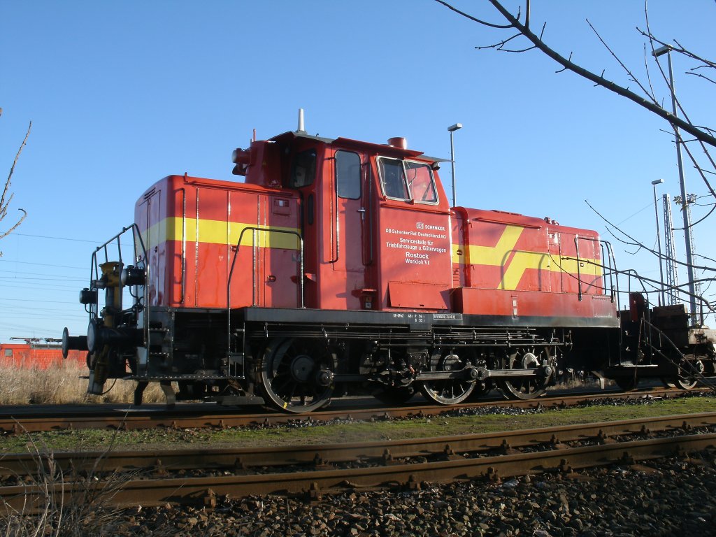 Werklok Nr.VI,am 28.Dezember 2012,im DB Schenker Combiwerk Rostock Seehafen.