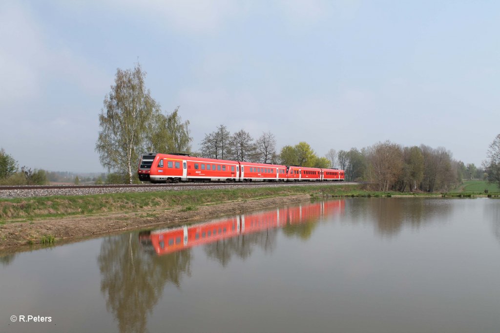 Zwei 612er als umgeleiten Franken-Sachsen-Express sdlich von Wiesau. 05.05.13