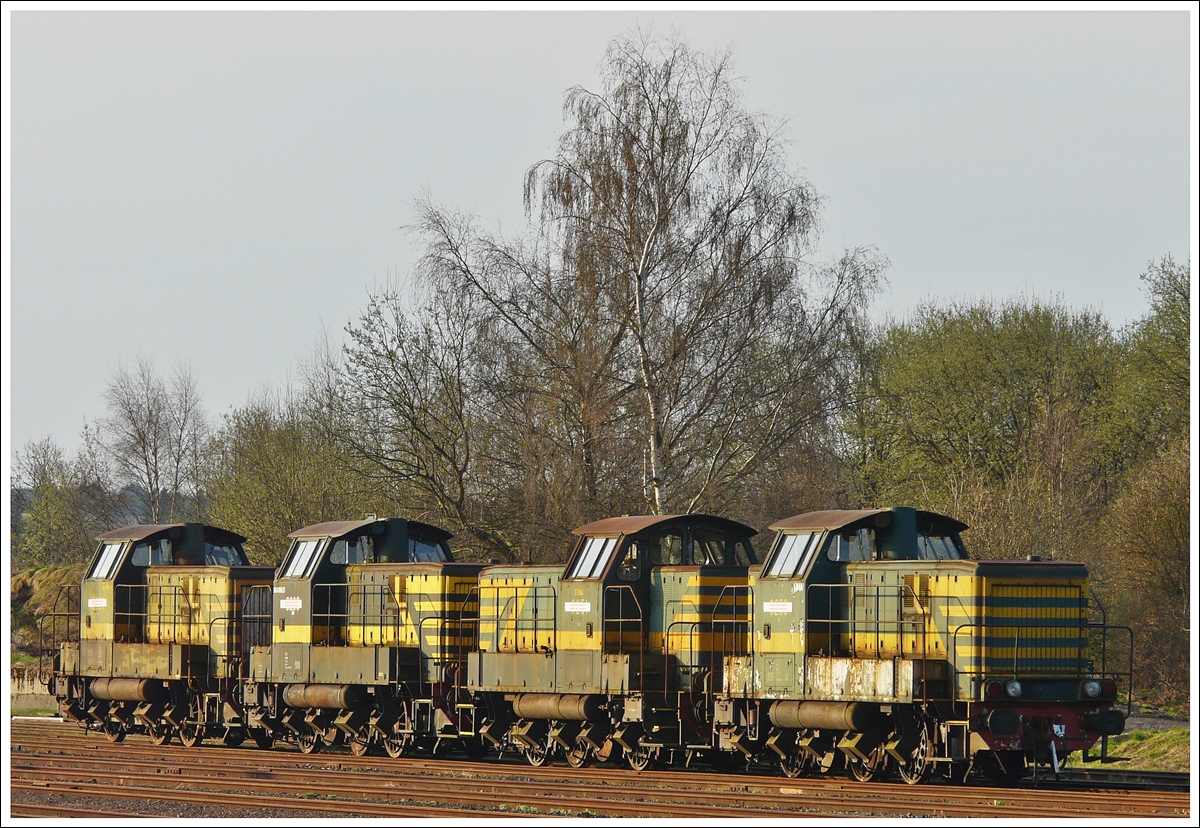 . Vergessen in Gouvy - Die vier SNCB HLR (Rangierlok) 82 waren jahrelang in Gouvy abgestellt und rosteten vor sich hin, bis sie eines Tages verschwunden waren. 10.04.2009 (Jeanny)