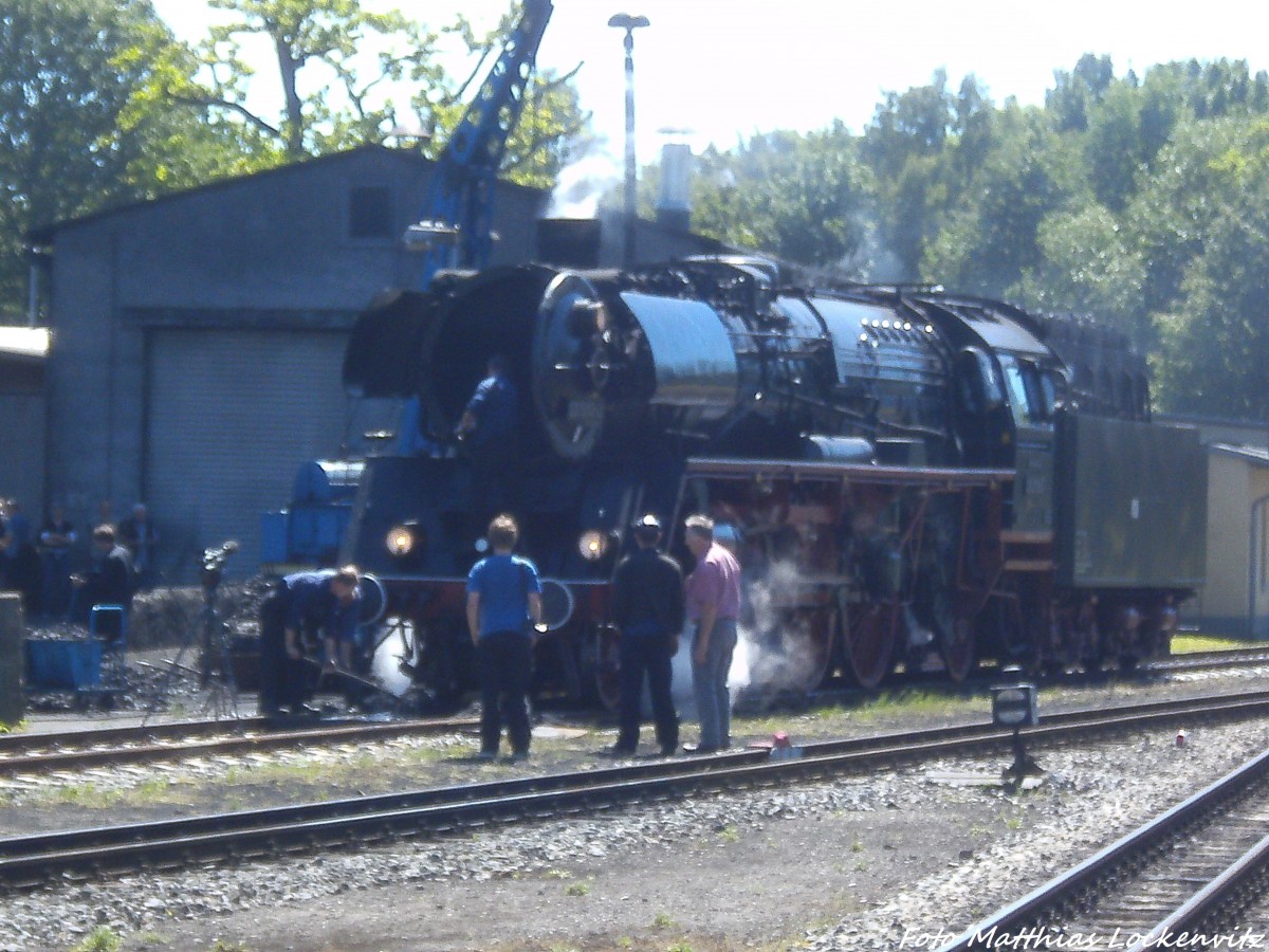 03 1010 mit offener Rauchkammertr in Putbus am 15.6.14