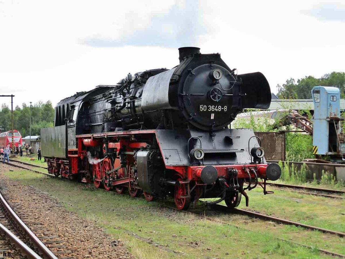 050 3648-8 abgestellt beim heizhausfest im sächsischen eisenbahnmuseum chemnitz-hilbersdorf,21.08.21