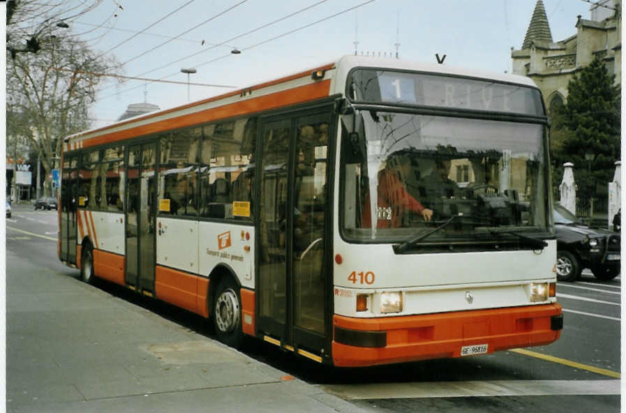 (083'411) - TPG Genve - Nr. 410/GE 96'816 - Renault am 6. Mrz 2006 in Genve, 22-Cantons