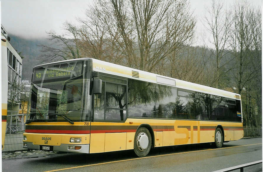 (084'212) - STI Thun - Nr. 78/BE 265'478 - MAN am 9. April 2006 bei der Schifflndte Thun