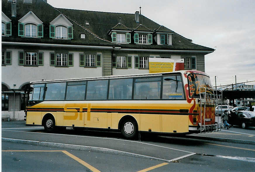 (091'015) - STI Thun - Nr. 2/BE 26'532 - Setra (ex ATGH Heiligenschwendi Nr. 2) am 11. Dezember 2006 beim Bahnhof Thun