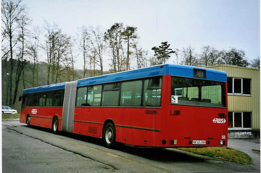 (093'432) - RBS Worblaufen - Nr. 58/BE 624'358 - Mercedes (ex BSU Solothurn Nr. 58) am 25. Mrz 2007 in Worblaufen, Garage