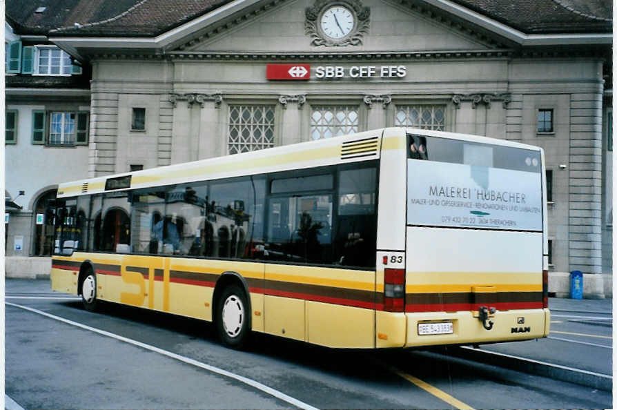 (094'433) - STI Thun - Nr. 83/BE 543'383 - MAN am 6. Mai 2007 beim Bahnhof Thun