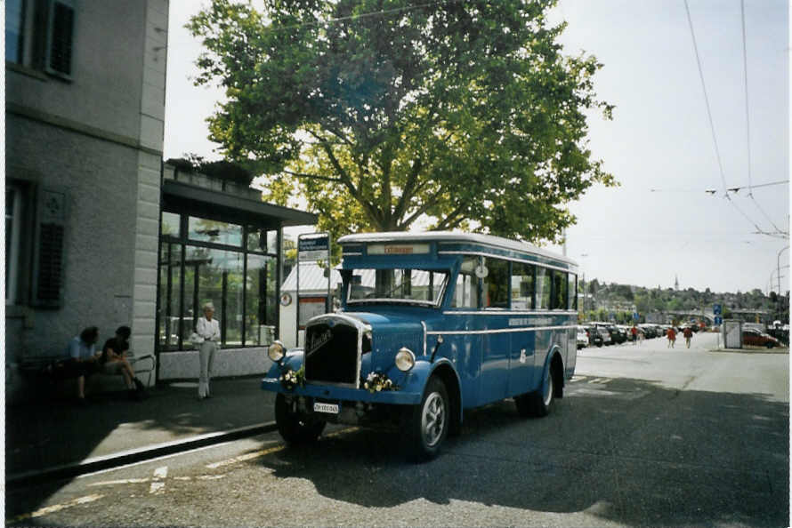 (094'610) - VBZ Zrich - Nr. 45/ZH 101'045 - Saurer/Tscher (ex Firma in Spreitenbach; ex VBZ Zrich Nr. 245; ex VBZ Zrich Nr. 45) am 26. Mai 2007 beim Bahnhof Zrich-Tiefenbrunnen