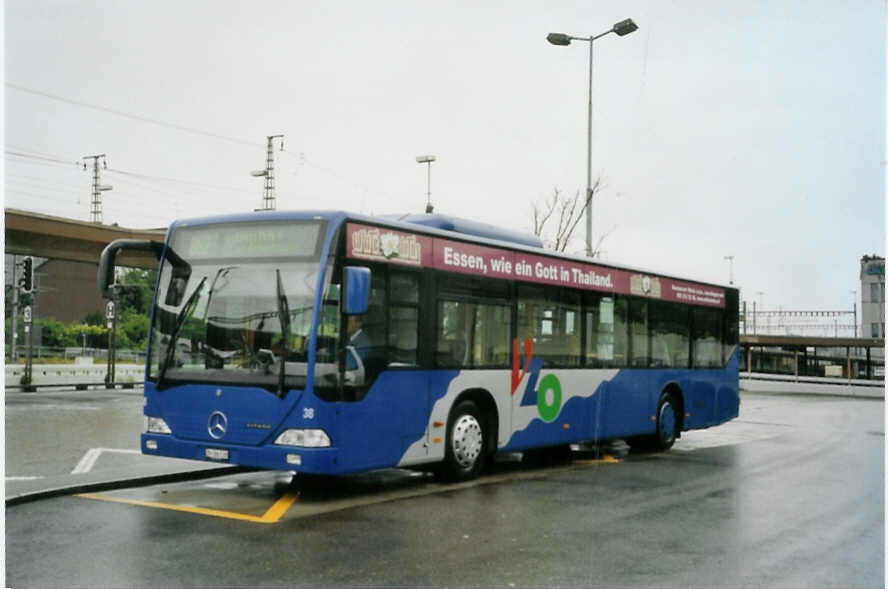 (095'201) - VZO Grningen - Nr. 38/ZH 186'538 - Mercedes am 2. Juni 2007 beim Bahnhof Wetzikon