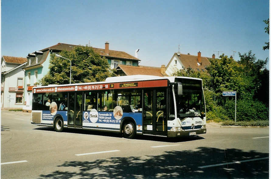 (097'110) - SWEG Lahr - FR-H 1443 - Mercedes am 6. August 2007 beim Bahnhof Lrrach