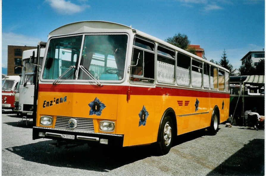 (097'302) - Aus der Schweiz: Ghwiler, Birmensdorf - ZH 311'638 - Saurer/Tscher (ex AVG Grindelwald Nr. 12; ex Steiger, Schlatt) am 18. August 2007 in Schaan, Wohnbustreffen