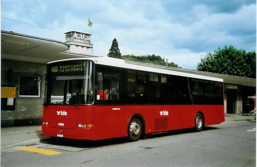 (098'507) - Busland, Burgdorf - Nr. 22/BE 593 - Volvo/Hess (ex AAGK Koppigen Nr. 2) am 9. September 2007 beim Bahnhof Burgdorf