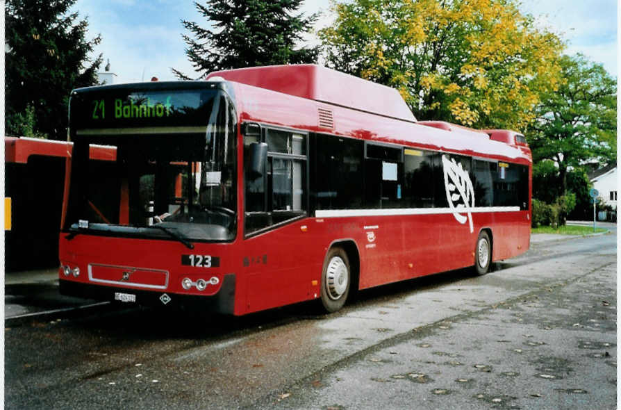 (099'505) - Bernmobil, Bern - Nr. 123/BE 624'123 - Volvo am 30. September 2007 in Bremgarten, Endstation