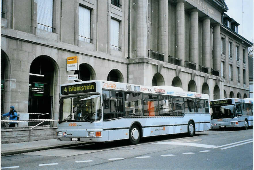 (100'810) - AAR bus+bahn, Aarau - Nr. 155/AG 17'355 - MAN am 3. November 2007 beim Bahnhof Aarau