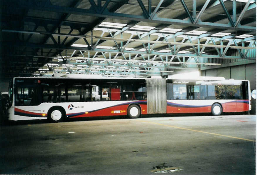 (100'934) - RVBW Wettingen - Nr. 150/AG 56'616 - MAN am 3. November 2007 in Wettingen, Garage